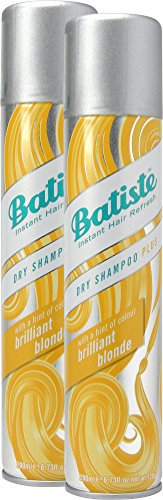 Batiste Shampoo secco Dry Shampoo Brillante Blonde con un tocco di colore per capelli biondi, capelli freschi per tutti i tipi di capelli, confezione da 2 (2 x 200 ml)