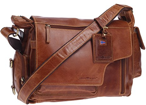 Greenburry Expedition Ledertasche Umhängetasche braun (cognac)