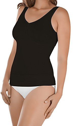 Celodoro Damen Form-Top - Seamless Unterhemd mit Shaping-Effekt - Schwarz XL