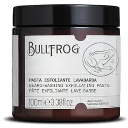 Bullfrog Pasta Esfoliante Lavabarba 100ml - Deterge in Profondità la Barba - Regala un Aspetto Lucido Ordinato - Fragranza con Note di Lavanda, Muschio di Quercia e Vetiver - Made in Italy