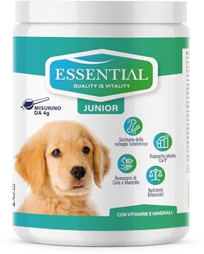 ESSENTIAL Cane Junior Integratore per Cani, Dieta Casalinga e Barf Senza Ossa, Ipoallergenico, 650 gr