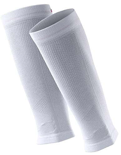 DANISH ENDURANCE Waden-Kompressionsstrümpfe ohne Fuß (1 | 3 Paar), 21-26 mmHg, Unisex, für Damen & Herren, Weiß, L