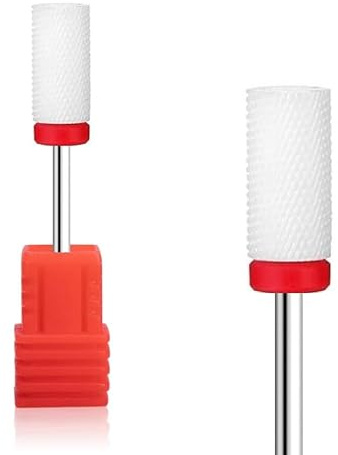 Natury Nails Fraise en céramique pour tour à ongles. Manucure, pédicure, vernis, ongles acryliques et ongles en gel forme de baril (grain fin)