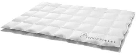 Hanskruchen® Premium Summer Down Duvet 240 x 220 cm – Extra Light – Made in Germany Cassette Duvet with 100% Down – Suitable for Allergy Sufferers in Five Heat Levels