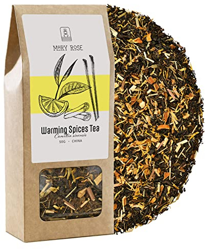 Mary Rose Warming Spices Thé noir Yunnan cannelle clou de girofle 50g | Thé noir Yunnan aux épices réchauffantes, cannelle, zeste d'orange et huile de girofle pour les soirées d'hiver