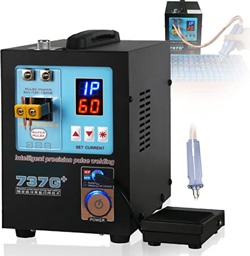 Saldatrice a impulsi Portatile con Penna per Saldatore e Pedale, saldatrice a Punti a Batteria 737G+ 4,3KW, saldatrice a Punti a Batteria per 18650 14500 batterie al Litio