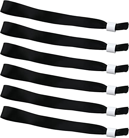 50St Stoffarmbänder für Veranstaltungen, Einweg Partyarmbänder Ohne Logo Event Bändchen Armbänder Einlass Party Bänder für Konzerte Aktivitäten Partys Wettbewerb (Schwarz)