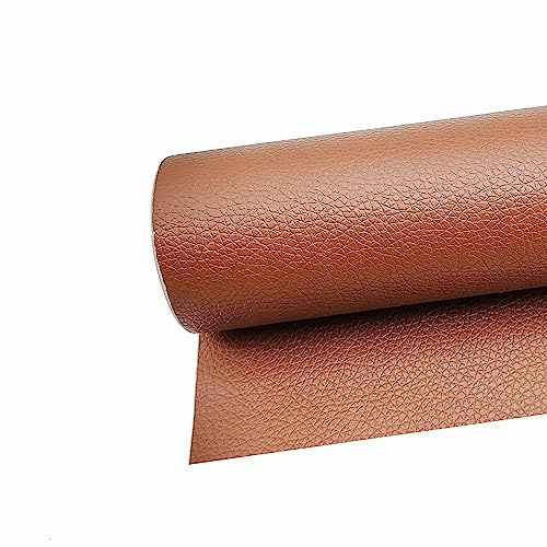 Surriba Selbstklebende Leder, Kunstleder Flicken Selbstklebend Reparaturset für Motorrad Sofa Rückenlehne Stühle DIY-Basteleien Stifteetui Handtasche 10 * 150cm Karamellbraun