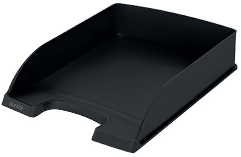 Leitz Briefablage A4, 5er Pack, stapelbare Ablagefächer, Blauer Engel, Recycle-Sortiment, Schwarz, 52275095