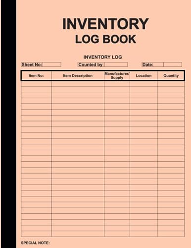 Inventory Log Book: Track your inventory to improve efficiency of operation | Small Business Or Personal