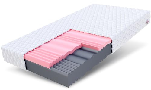 FDM Matratze 80x200 cm Härtegrad H3 H4 Höhe 18 cm Kaltschaummatratze HR-Schaum Visco-Schaum 7 Komfortzonen mit Hypoallergenem Waschbarem Jersey Bezug Oeko-Tex Select MAX