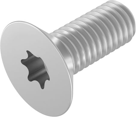 SECCARO Tornillo avellanado M3 x 8 mm, acero inoxidable V2A VA A2, ISO 14581, Torx (TX), rosca completa, 20 unidades
