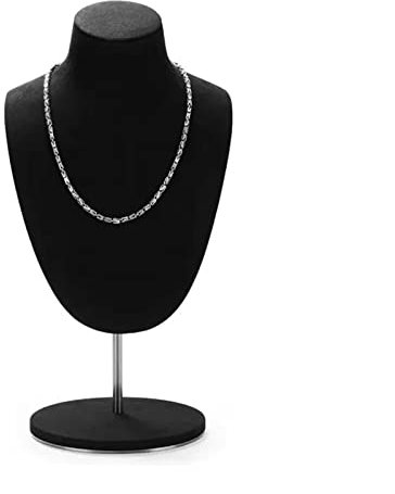WAOCEO Schmuckständer Schmuckständer for Halskettenkette, Schmuckbüste, Ständer, Halsketten-Schaufensterpuppe aus Metall, Halskettenbüste aus Mikrofaser, Schmuckbüste, Schwarz Schmuck Organizer