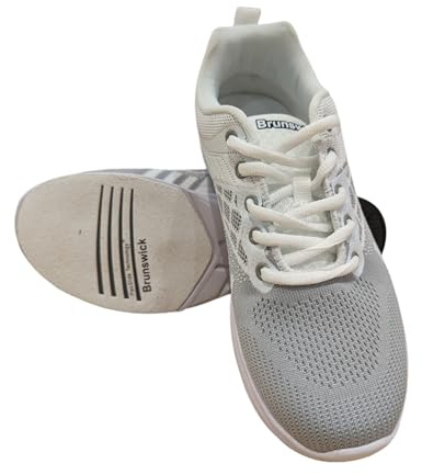 EMAX Brunswick Chaussures de bowling pour femme Blanc givré Chaussures de bowling pour femme, Blanc givré, blanc, gris, 41 EU Étroit