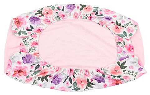 Wickelauflagenbezug, Weicher, Hautfreundlicher, Stilvoller Druck, Abnehmbare Windelwechseltischlaken für Babys und Kleinkinder, Sicher, Bequem und Atmungsaktiv (Rosenrote Blumen,