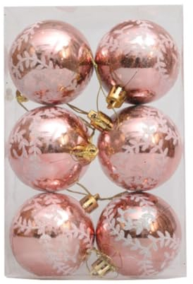 Asudaro Weihnachtskugeln 6 stück, 6CM Weihnachtskugeln Weihnachtsdeko Set Weihnachtskugel, Schneeflocke, bemalte Kugel, 6 cm, Anhänger, Partydekoration Weihnachtsdeko Innen Aussen