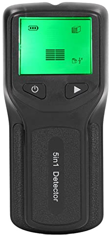 Detector de Vigas Escáner de Pared Detector Electrónico 5 en 1 con Pantalla LCD y Alarma de Audio para Detección de Metales, Madera y Cables de CA (Black)