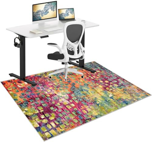 Bodenschutzmatte Bürostuhl Teppich, Gaming Bürostuhl Stuhlmatten für Teppichboden, Bürostuhlmatte für Parkett und Hartholzböden Schreibtischstuhl Unterlage Mehrzweck-Stuhlteppich 140 x 160 cm