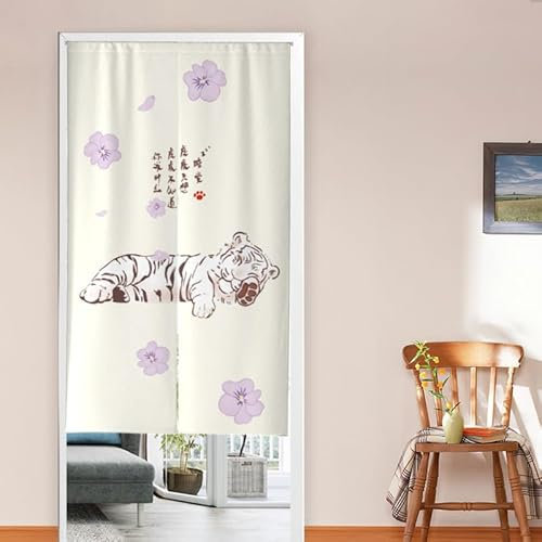 Küchenvorhänge Gelber Tiger Scheibengardinen Polyester Vorhänge Kurz Waschbar Raumteiler Vorhang Türvorhang Langlebig Küchenvorhang Kurze Gardinen Verdickung Tür Vorhang 85x180cm