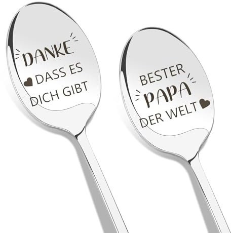 2er Stück Löffel Kaffeelöffel Mit Gravur Oster Geburtstagsgeschenk Weihnachtsgeschenke Vatertagsgeschenk Thanksgiving Valentinstag Geschenke für Papa Geschenk,Beste Papa Geschenk von Tochter Sohn