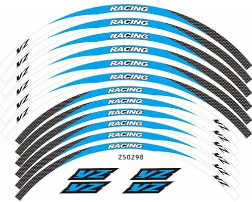 MPODYTSF Aufkleber für Motorrad Für Yamaha YZ 250F/450F/450FX Aufkleber Mit Reflektierenden Streifen Für Den Innenring des Motorradreifens(Blue-Black)