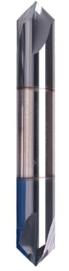 NZ 4 Flute 3/8 Carbide Double Chamfer Mill with AlTiN Coated, 90°Chamfer Angle, Milling Cutter HRC45 for Machining Quenched Steel, Stainless Steel, Titanium Alloy, Alloy Steel