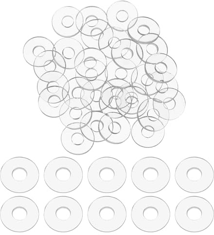 PATIKIL 200 Pcs Arandela Plana 3mm DI 8mm De 1mm Espesor Transparente | Arandelas De PVC Plástico Redondas Junta De De Sellado, Para Manijas Barras De Toallas Ojales Repuesto De Hardware