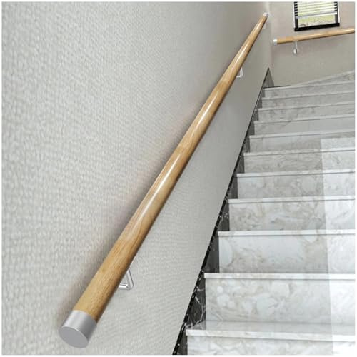 Barandillas de madera antideslizantes para escaleras, barra de agarre interior para escalones de casa, loft y escaleras de patio, seguro para una mayor estabilidad y apoyo