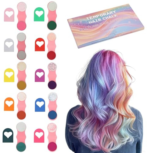 Lot De 10 Craie Cheveux Colorées Pour Filles Et Enfants,Lavables Teinture Temporaire Pour Cheveux, Cadeaux De Noël, D'anniversaire Pour Enfants, Cadeaux Fille De 5 À 15 Ans