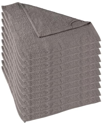 Clinotest 10er Seiftücher-Set 30x30 cm – 100% Baumwolle, Premium-Qualität, 450 g/m² – Weich, Saugstark, Schnelltrocknend, Langlebig, Waschbar bis 95°C – Ideal für Bad, Spa & Hotels, Grau