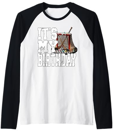 It's MY CUMPLEAÑOS Jugadores de Hockey día Especial Palo de Patinaje Camiseta Manga Raglan
