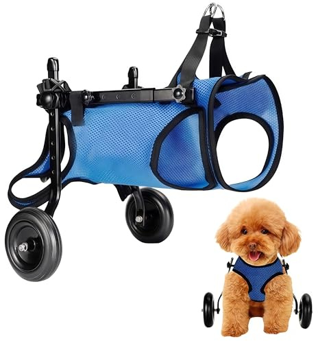 Hund rullstol bakre stöd mobilitetshjälp, justerbar aluminiumlegering 2-hjulsdesign med tysta hjul för husdjur med bakre bensvaghet
