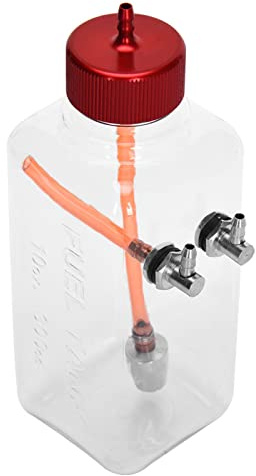 Akozon Tanque de Combustible RC Transparente de 300 Ml para Avión de 15-26 CC, Metal CNC, Fácil Instalación, Antifugas, Diseño S Resnt (300 ml (para Aviones de 15 a 26 CC))