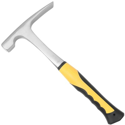 wkao 13 In Rock Pick Hammer, Carbon Steel Geologist Hammer, One-Piece Forged, Anti-Slip Grip, For Mining Prospecting Masonry