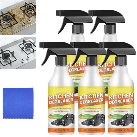 Limpiador de espuma desengrasante de cocina, removedor de manchas de grasas resistente, spray de espuma multisuperficie para horno, freidoras de aire, parrilla, vitrocerámicas, campanas