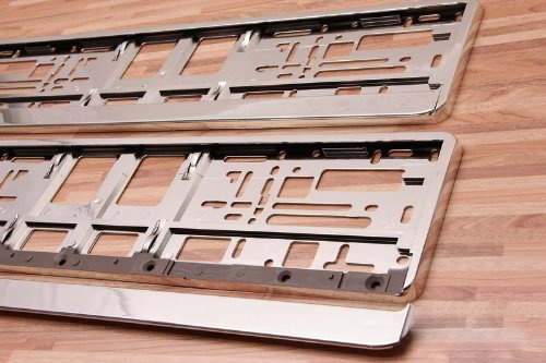 2 x TOP Auto Chrom Kennzeichenhalter / Rahmen universal Set NEU