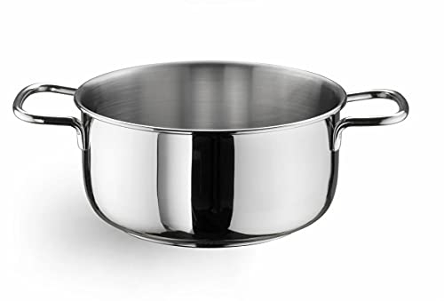 PINTINOX Prima Collection Ecoline Casseruola 2 Manici Acciaio Inox Nichel Free Induzione Diametro 22 cm