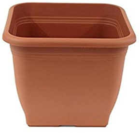 greemotion plantador de terracota Pia - Tiesto 33x33cm - macetas 14,5L angular - de plástico resistente a los UV Planter - plantador de las heladas - Sembradora con orificios inferiores - Ac