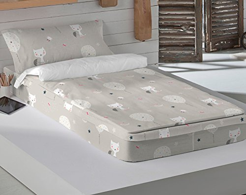 Haciendo El Indio Housse de Couette, Ballons et Chats, lit de 90 cm