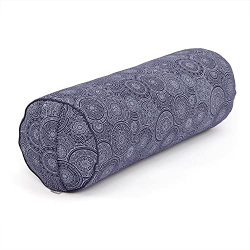 Bodhi Yoga Bolster Ø 22 cm | Maharaja Collection | Yogabolster aus 100% Baumwolle | Yogarolle mit Kapokfasern | Yogakissen für Restorative & Yin Yoga