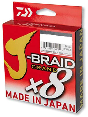 Daiwa J-Braid Grand X8 0,13mm 8,5Kg 2700m Gray-Light 8-Fach geflochtene Schnur