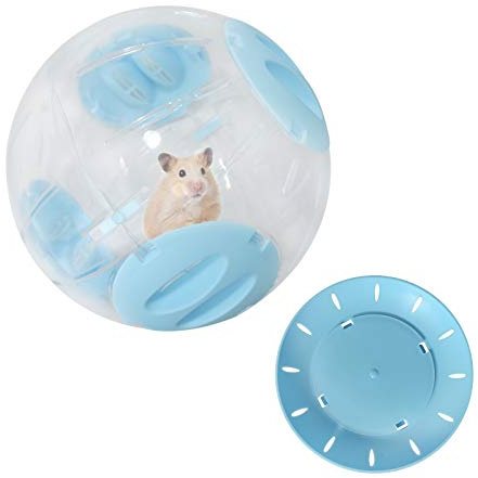 Andiker Hamster Running Wheel, Upgraded Small Pet Plastic Jogging Exercise Toy, Relieves Boredom and Increases Activity for Golden Silk Shih Tzu Bear, Syrian Hamster (20cm, Blue)