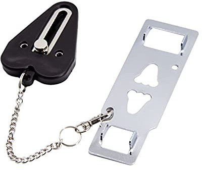 Xhwykzz Portable Door Lock - Family Travel Hotel School Home Apartment Must Haves Security Devices Door Locks Jammer Self Defense for Additional Safety 1 Pack