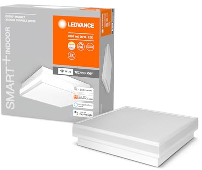 LEDVANCE Leuchte für Decke, DECORATIVE CEILING WITH WIFI TECHNOLOGY / 26 W, Ausstrahlungswinkel: 110, Tunable White, 3000…6500 K, Gehäusematerial: Stahl, IP20 1er-Pack