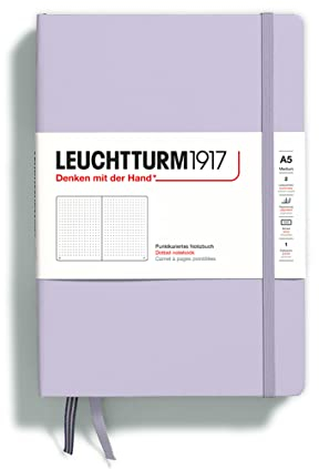 LEUCHTTURM1917 365481 Notizbuch Medium (A5), Hardcover, 251 nummerierte Seiten, Lilac, dotted