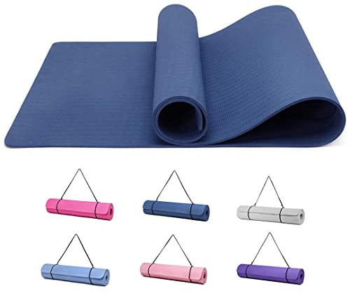 Narwhal Yogamatte TPE Rutschfest 6mm dick, Gymnastikmatte Sportmatte mit Tragegurt, Leichte Fitnessmatte für Yoga Pilates Workout Zuhause & Outdoor 183x61x0.6cm