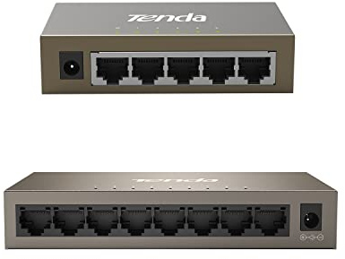 Tenda Switch Ethernet Gigabit 5 Porte & 8 Porte, Switch Gigabit RJ45, Adatto per Casa e Ufficio, Montaggio Desktop o a Parete, Plug & Play, Struttura in Acciaio, TEG1005D & TEG1008M