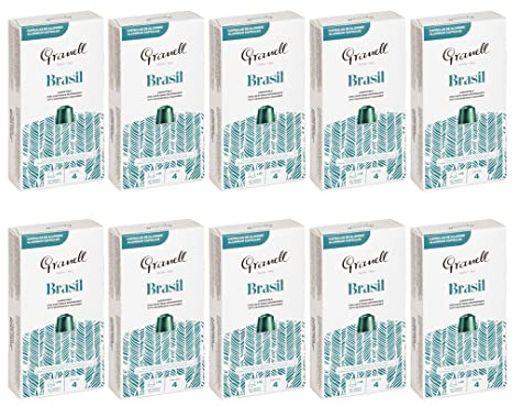 Granell Cafés · 1940 - Brasil Pure Origin | Café Brésilien Capsules Aluminium Compatible Nespresso 100 Arabica - 100 Capsules à Café en Aluminium