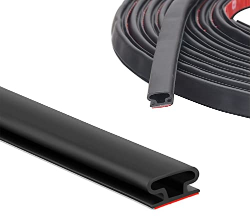 Joint Porte Fenetre Isolation Joint de Porte Bande d'étanchéité Caoutchouc en Forme de D Joint Fenetre Isolation Phonique Joint Porte Entree Anti Froid, 6M Noir
