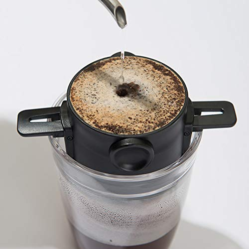 CRGANGZY Coffee Dripper,Stainless Steel Resin Coffee Maker Filters,Filter Paper Free Coffee Filter Cone with Collapsible Resin Holders for Home, Travelling and Camping